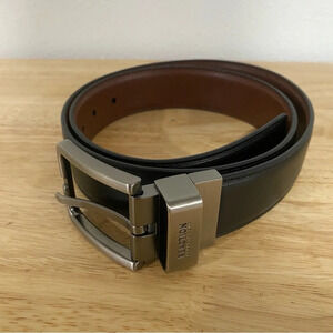 Kenneth Cole Reaction Flip Belt Brown & Black Leather 34 36